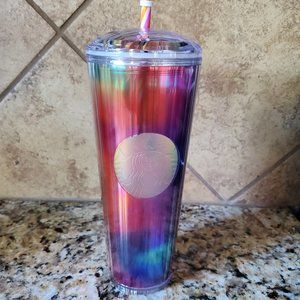 Starbucks Summer 2021 Rainbow Kaleidoscope Dome 24oz Cold Cup Tumbler Venti